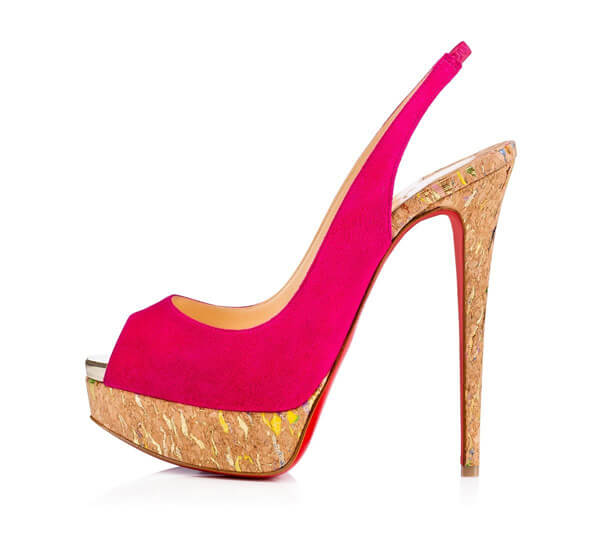 2017SS Christian Louboutin クリスチャン ルブタンコピー Lady Peep Sling ピンク 150mm